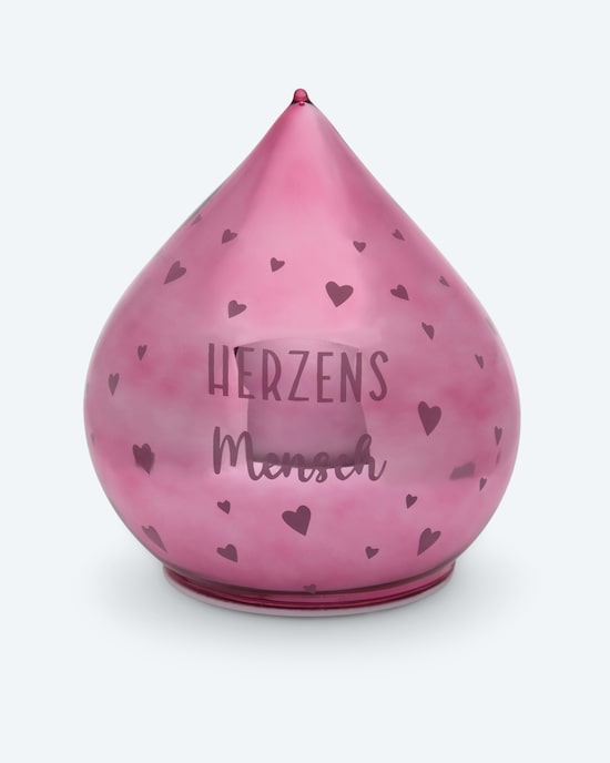 Produktabbildung für LED-Glastropfen mit Spruch