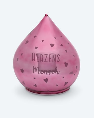 Produktabbildung für LED-Glastropfen mit Spruch