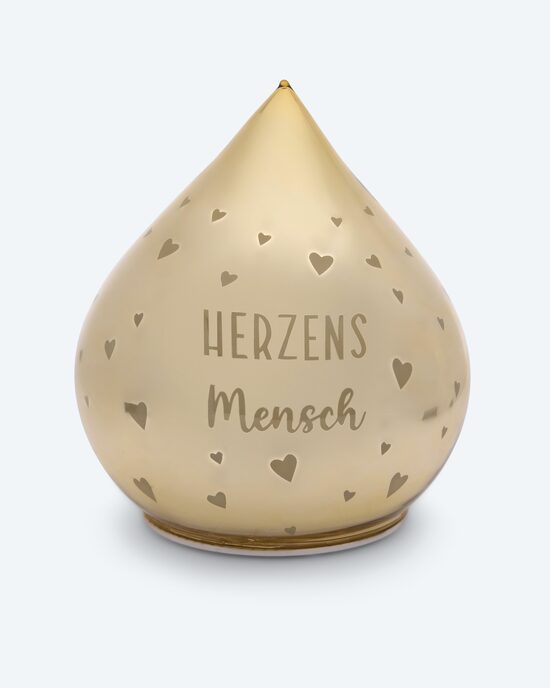 Produktabbildung für LED-Glastropfen mit Spruch