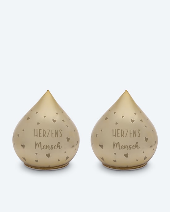 Produktabbildung für LED-Glastropfen mit Spruch