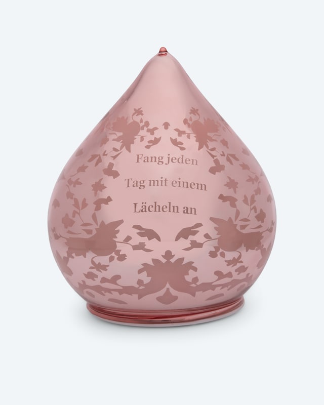 LED-Glastropfen mit Spruch