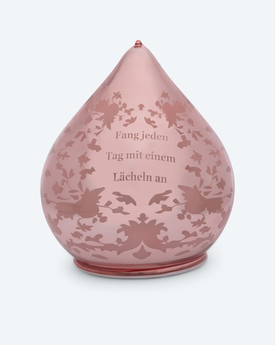 Produktabbildung für LED-Glastropfen mit Spruch