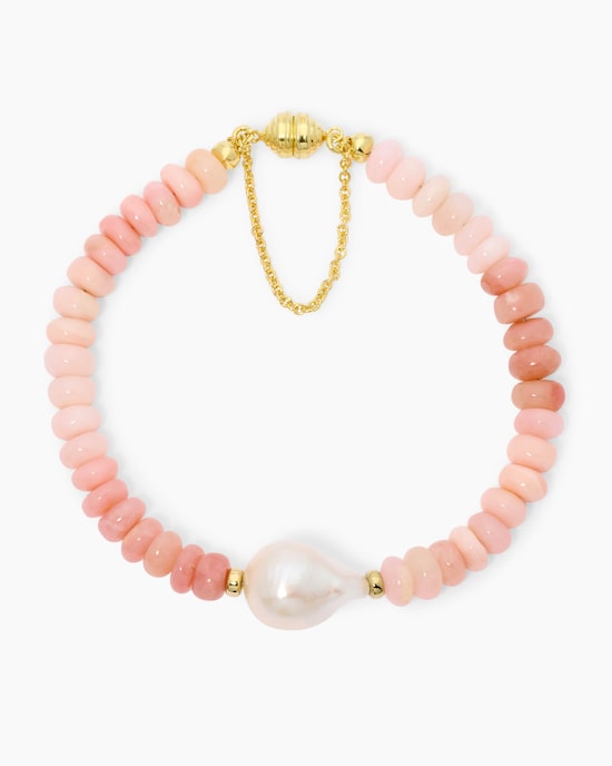 Produktabbildung für Armband mit Pink Opal und Süßwasserperle
