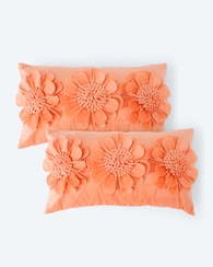 Produktabbildung für Kissen mit Blumen-Applikation, 2tlg.