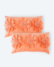 Produktabbildung für Kissen mit Blumen-Applikation, 2tlg.