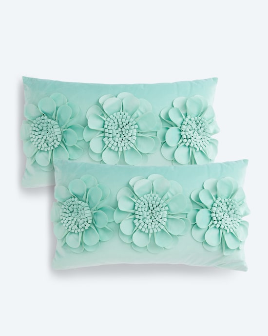 Produktabbildung für Kissen mit Blumen-Applikation, 2tlg.