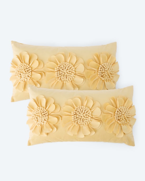 Produktabbildung für Kissen mit Blumen-Applikation, 2tlg.
