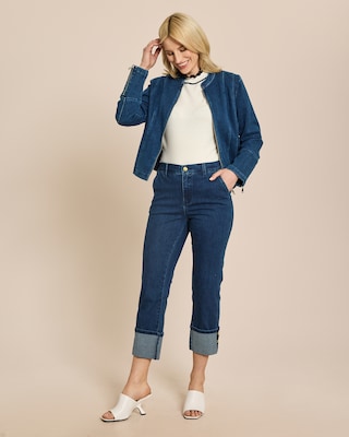 Produktabbildung 3 für Straight Fit Jeans mit Zierknöpfen 7/8