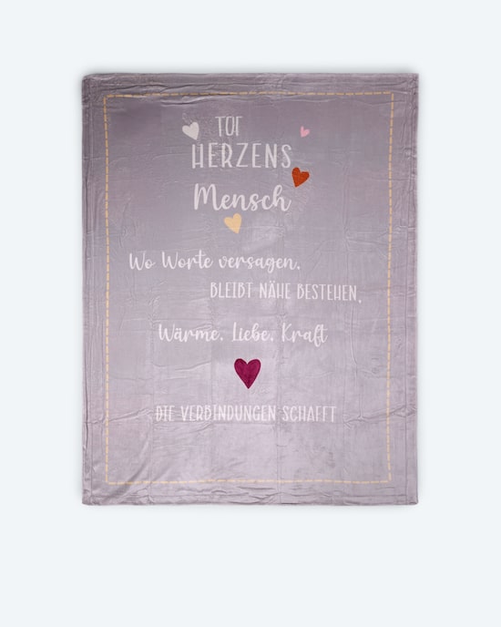 Produktabbildung für Wendedecke "Herzensmensch"
