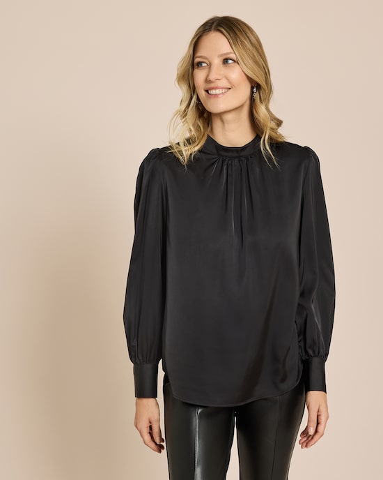 Produktabbildung für Blusenshirt mit Stehkragen