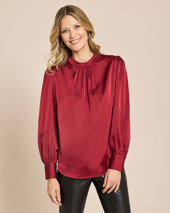 Produktabbildung für Blusenshirt mit Stehkragen