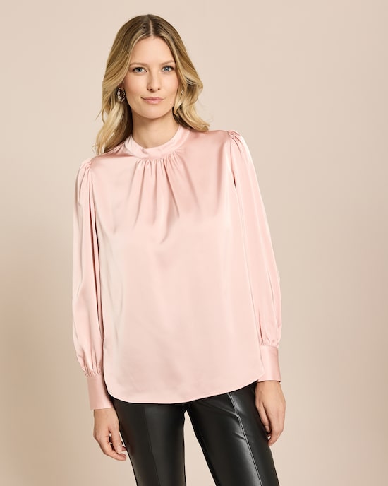 Produktabbildung für Blusenshirt mit Stehkragen