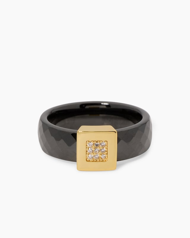 Ring mit Keramik und Zirkonia