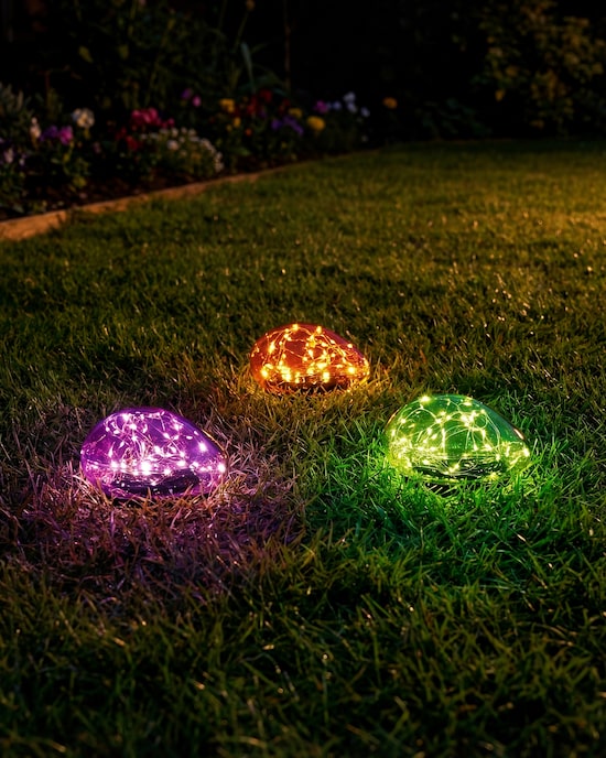 Produktabbildung für Solarleuchten in Steinoptik, 3tlg.