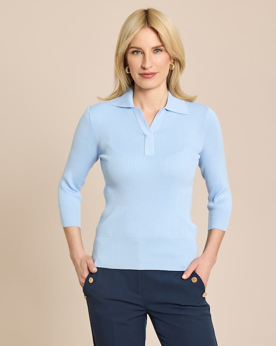 Produktabbildung für Strickpolo 3/4 Arm