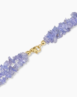 Produktabbildung 3 für Collier mit Tansanit & Bergkristall/Blattgold-Dublette