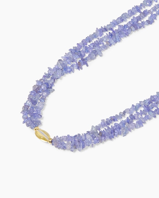 Produktabbildung für Collier mit Tansanit & Bergkristall/Blattgold-Dublette