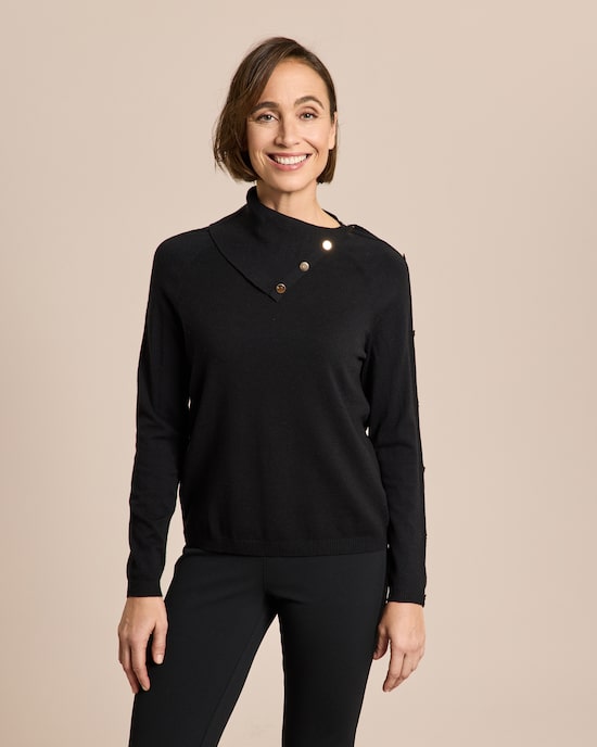 Produktabbildung für Strickpullover mit Knopfdetails