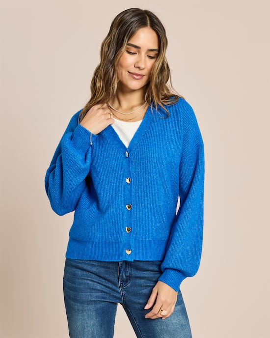 Produktabbildung für Strickjacke mit Herzknöpfen