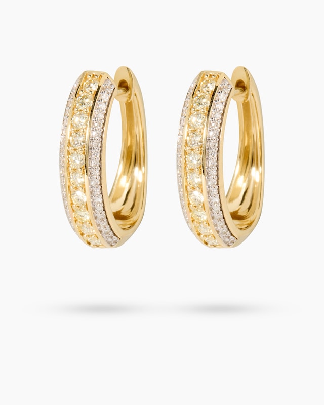 Creolen mit Brillanten + Diamanten ca. 1,00 ct