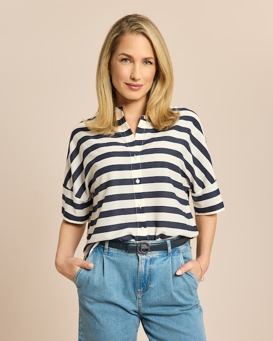 Produktabbildung für Blusen kurzarm gestreift