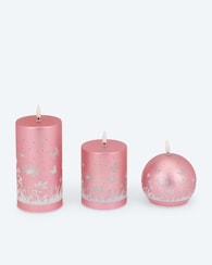 Produktabbildung für LED-Glaskerzen "Blumen", 3tlg.