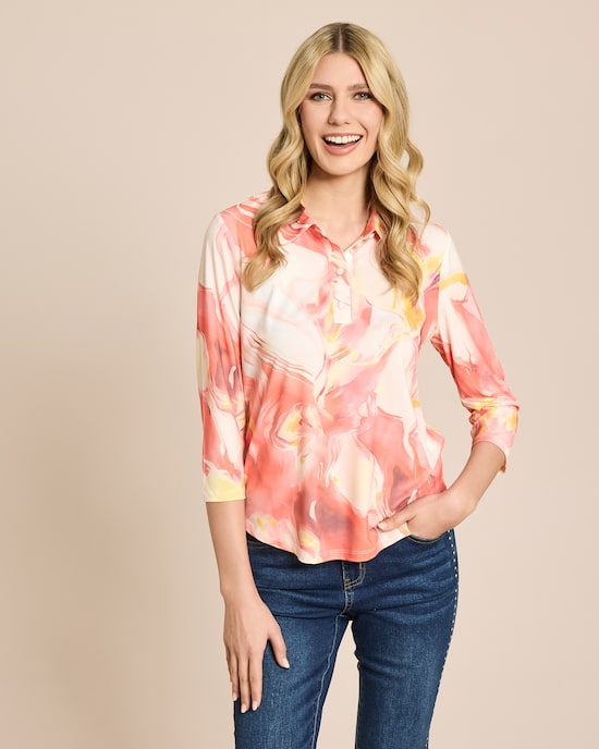 Produktabbildung für Poloshirt mit Allover Druck