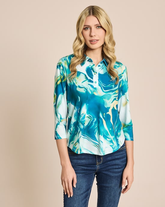 Produktabbildung für Poloshirt mit Allover Druck