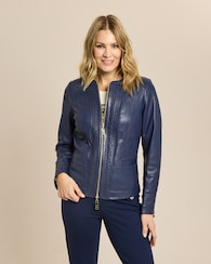 Produktabbildung für Lederjacke mit Flechtdetails