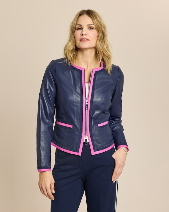 Produktabbildung für Lederjacke mit Paspelierung