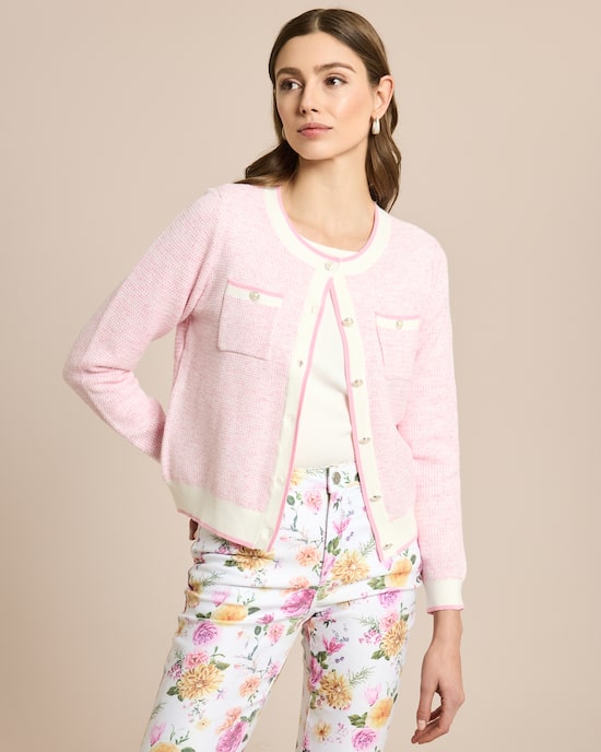 Produktabbildung für Cardigan mit Kontrast und Knöpfen