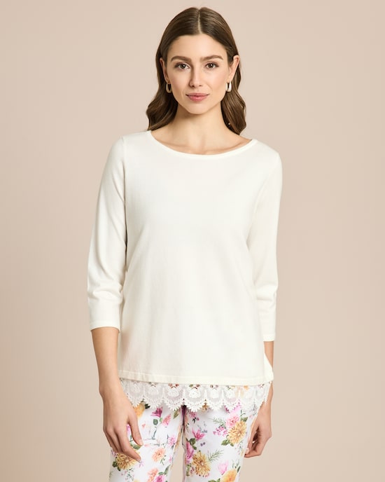 Produktabbildung für Pullover mit Spitzenbesatz