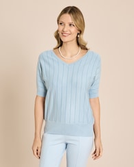 Produktabbildung für Pullover mit Glanzgarnstreifen