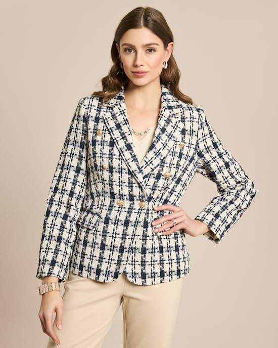 Produktabbildung für Blazer in Karo-Boucléoptik