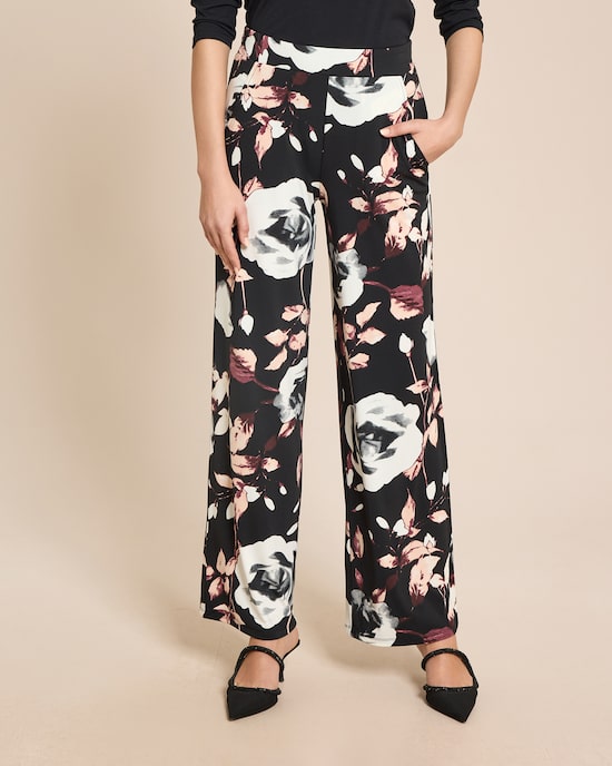 Produktabbildung für Jerseyhose mit modischem Rosendruck