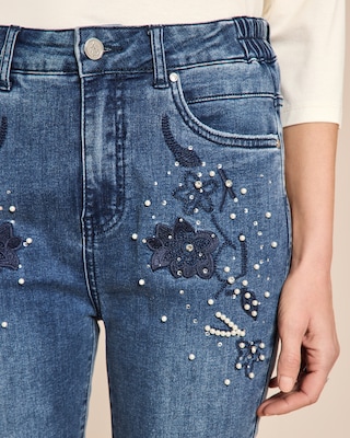 Produktabbildung 5 für Slim fit Jeans mit Blumenstickerei