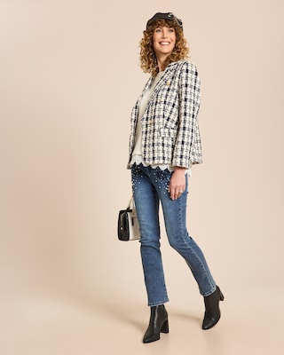 Produktabbildung 3 für Slim fit Jeans mit Blumenstickerei