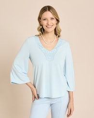 Produktabbildung für Shirt mit Spitzenbesatz