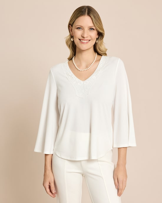 Produktabbildung für Shirt mit Spitzenbesatz