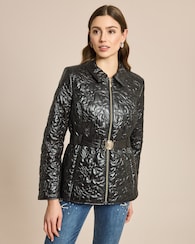 Produktabbildung für Jacke mit Blumensteppung und Gürtel