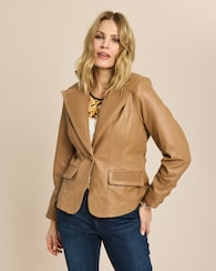 Produktabbildung für Lederblazer mit Flechtdetails