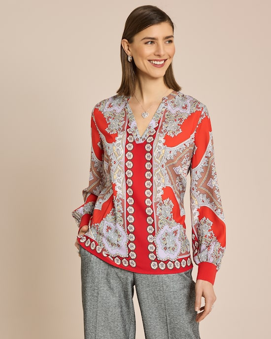 Produktabbildung für Shirtbluse mit Ethno Druck