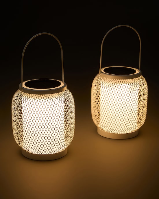 Produktabbildung für Solar-Lampen im Gitter-Design, 2er-Set