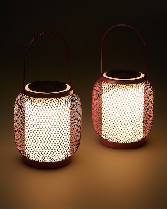 Produktabbildung für Solar-Lampen im Gitter-Design, 2er-Set