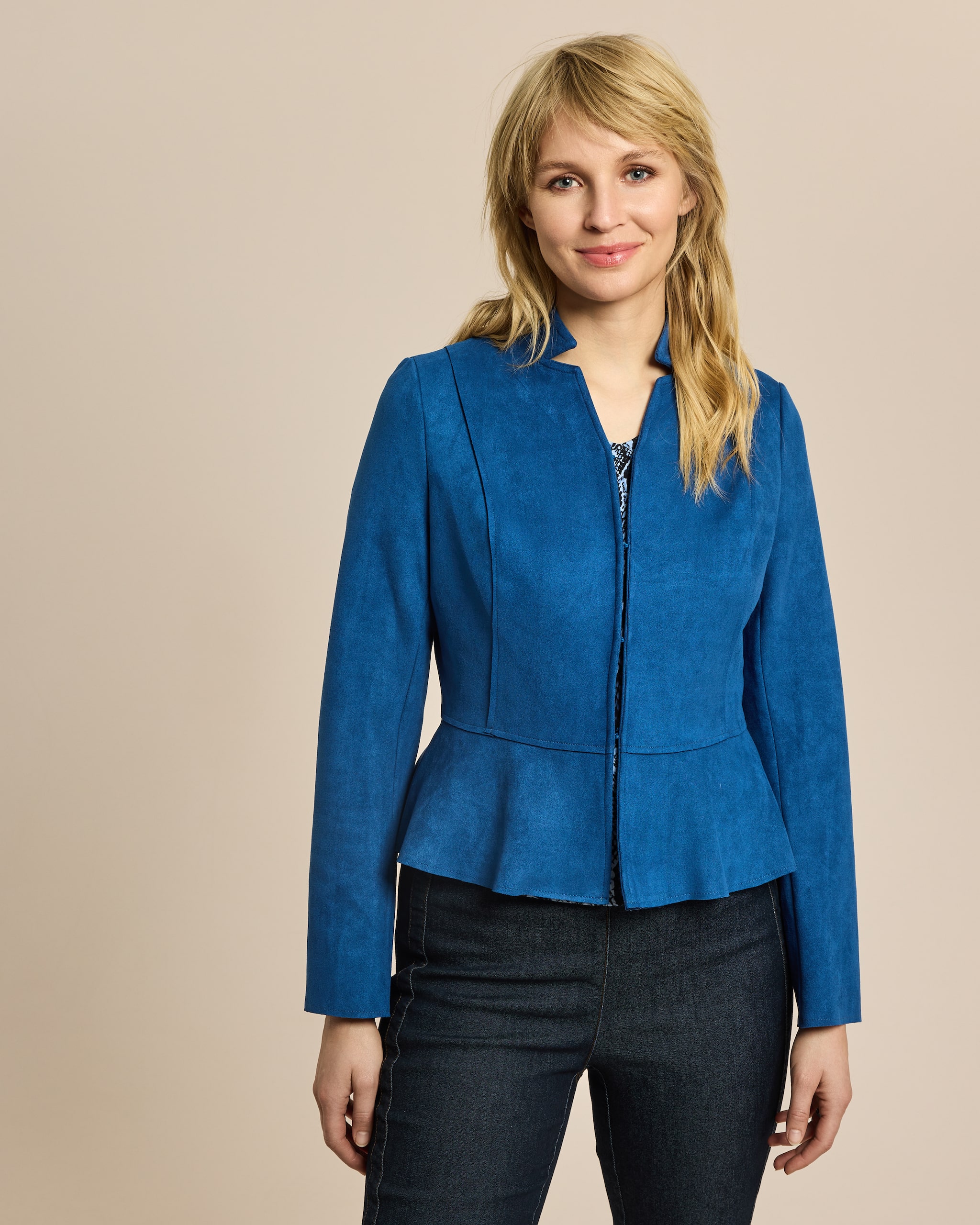 Produktabbildung für Blazer Velourslederimitat