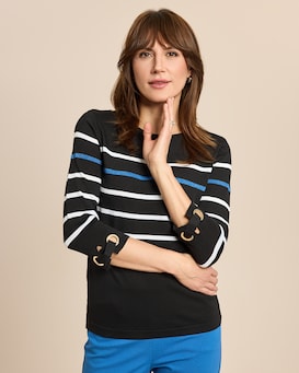 Produktabbildung für Pullover Italian Strick Streifen