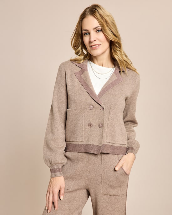 Produktabbildung für Strickblazer mit Glitzerdetail