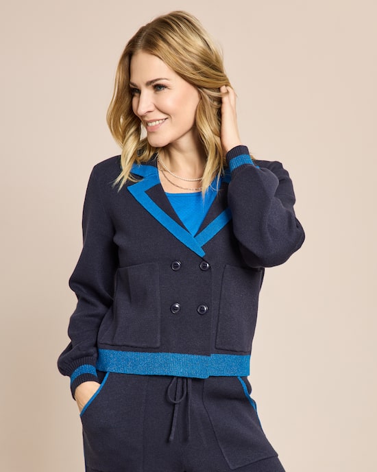 Produktabbildung für Strickblazer mit Glitzerdetail