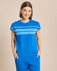 Produktabbildung für Kurzarm Pullover mit Streifen