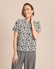 Produktabbildung für Bluse aus Strukturstoff in Herz-Optik